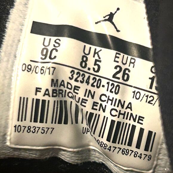 Nuke Jordan ^ ring BT Black -white Gym Red Toddler sneakers size 9C - Picture 6 of 6